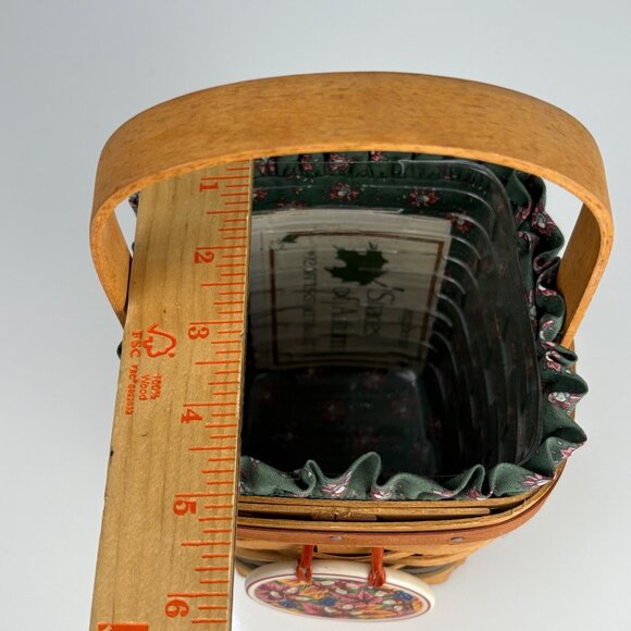 Longaberger 1992 Shades Of Autumn Basket Fabric Liner Plastic Protector & Tie-On - Picture 9 of 9